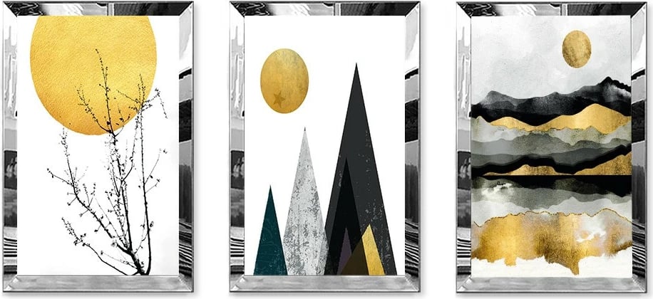 Pikturë dekorative MDF-Plexiglass (3 copë), Wallity, Huhu401, 50x70cm