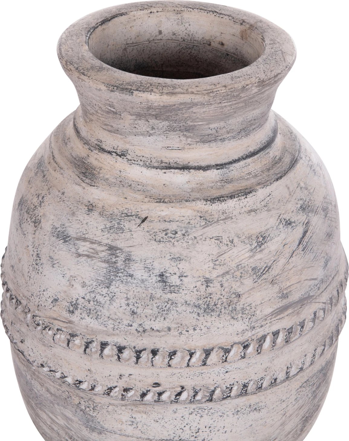 Vazo dekorative tavoline VERMO, terrakotë, ngjyrë gri e çelët, FH4393, 21x25cm