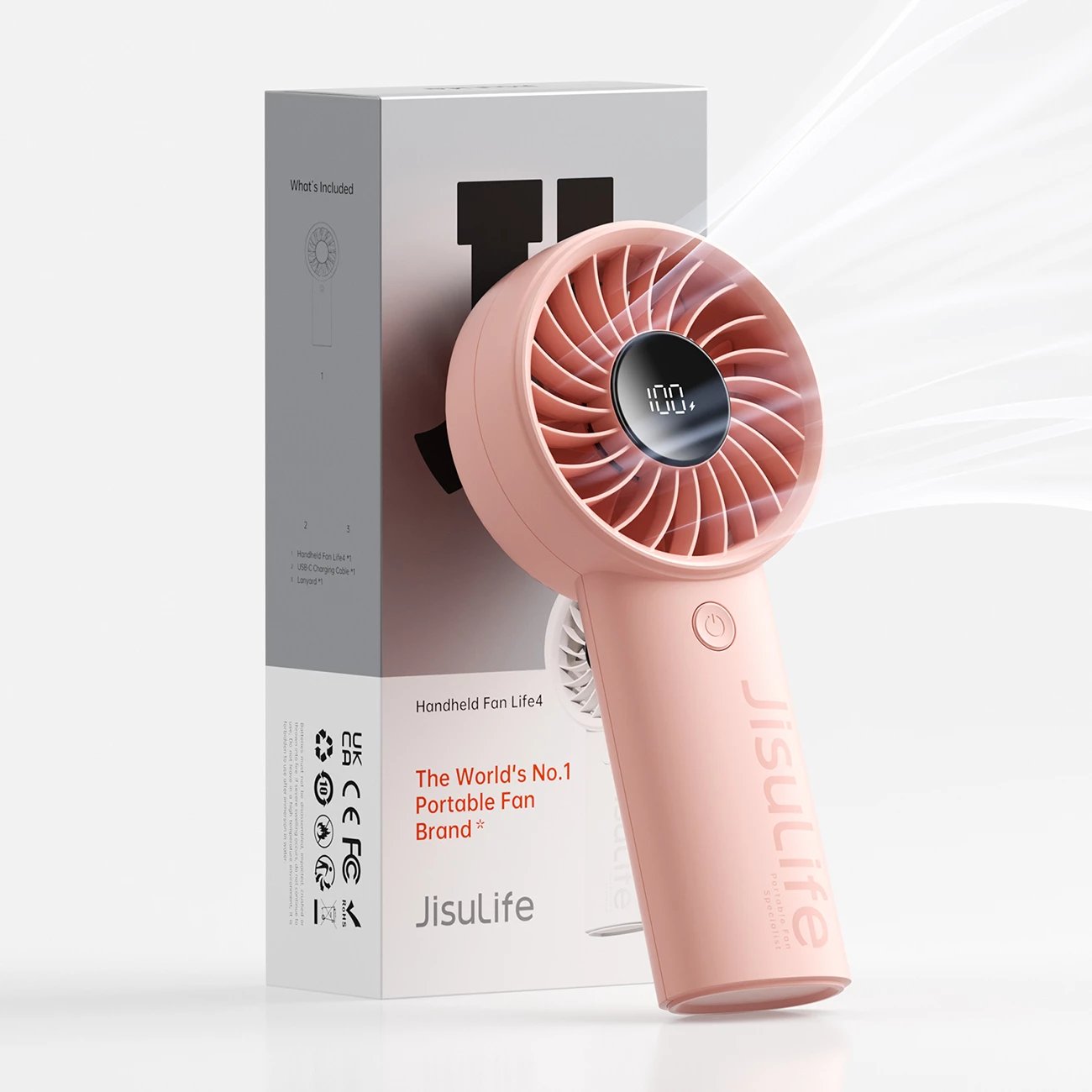Ventilator dore Jisulife Handheld Fan Life4, 3600mAh, USB-C, Rozë