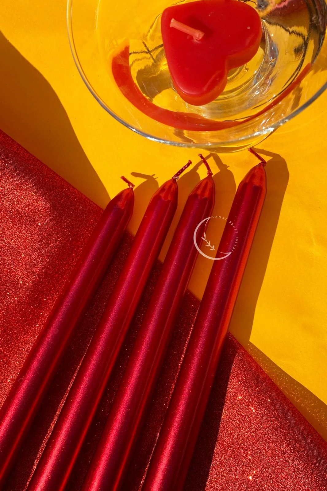 Set qirinjsh (4 copë), ngjyrë e kuqe, Premium 4, Evila Originals