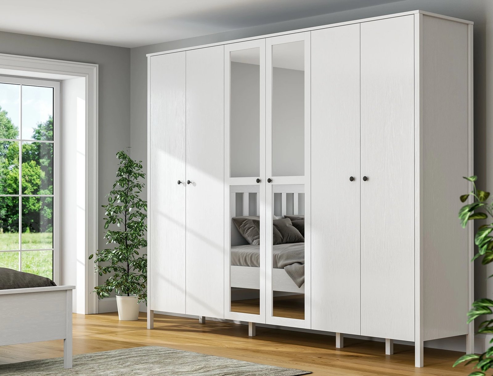 Dollap garderobe Skye Decor, FRN-20020, ngjyrë druri dhe e bardhë