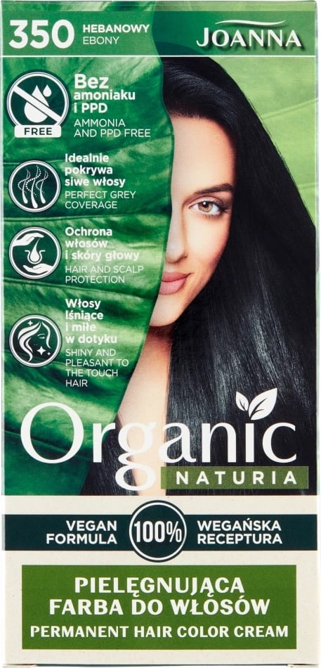 Ngjyrë për flokë Joanna Naturia Organic 350 Ebony për femra, 1 copë