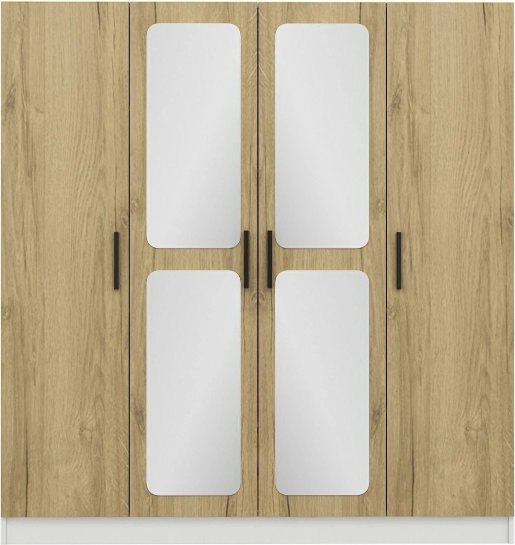 Dollap për dhomë gjumi, ngjyrë arre dhe e bardhë, Skye Decor, 2711