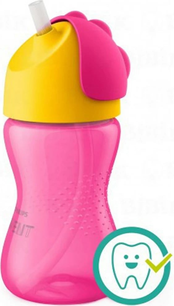 Gotë magjike për fëmijë, AVENT, pipë silikoni fleksibile, 300 ml, 12m+, rozë