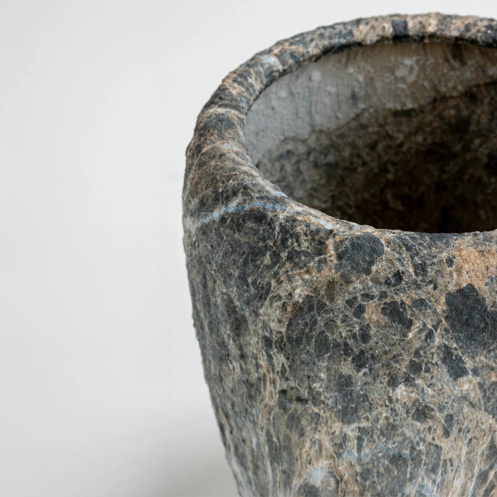 Set vazo GASHER 3 copë, qeramikë, antracit-bezhë, 42x42x35