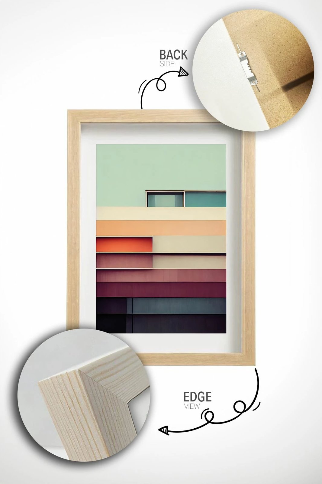 Pikturë dekorative me kornizë, Wallity, Lmnmdl18, shumëngjyrëshe, 33x48cm