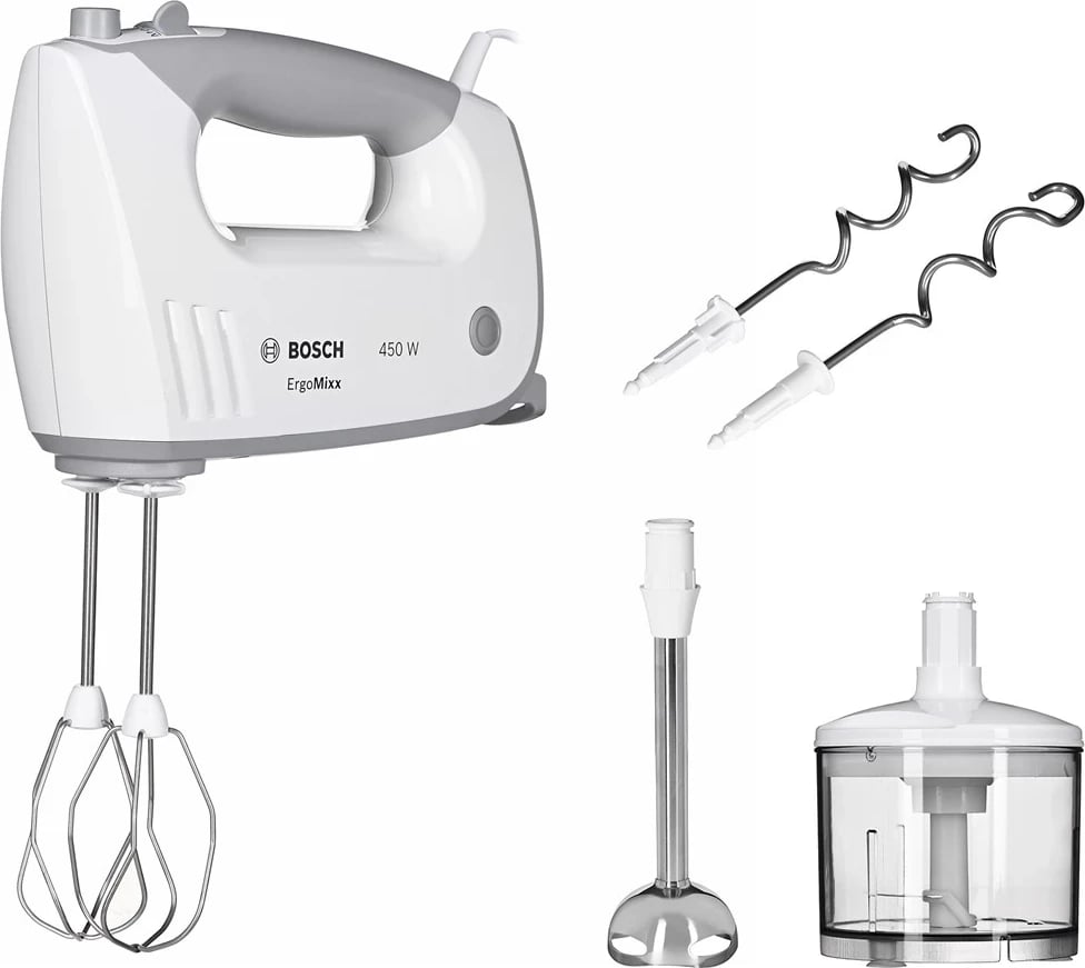 Mikseri dorës Bosch MFQ36480, 450 W, Gri dhe Bardhë Mikseri dorës Bosch MFQ36480, 450 W, Gri dhe Bardhë