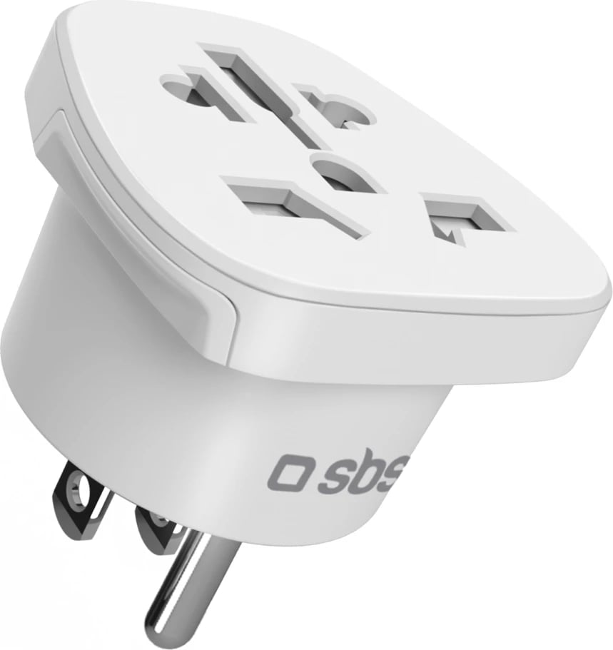 Adapter udhëtimi, SBS, prizë US në prizë universale, 10 A 2500 W, e bardhë