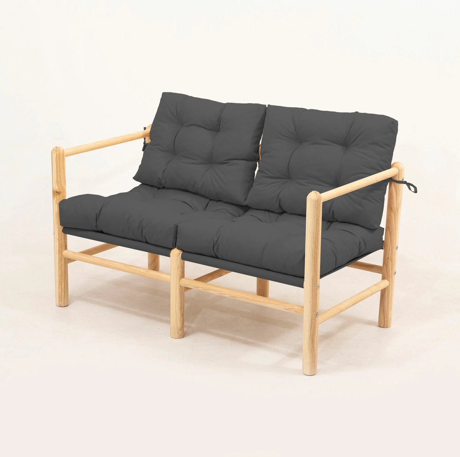 Divan kopshti dy-vendësh, dru geshtenje, jastëk anthracite, MYG04