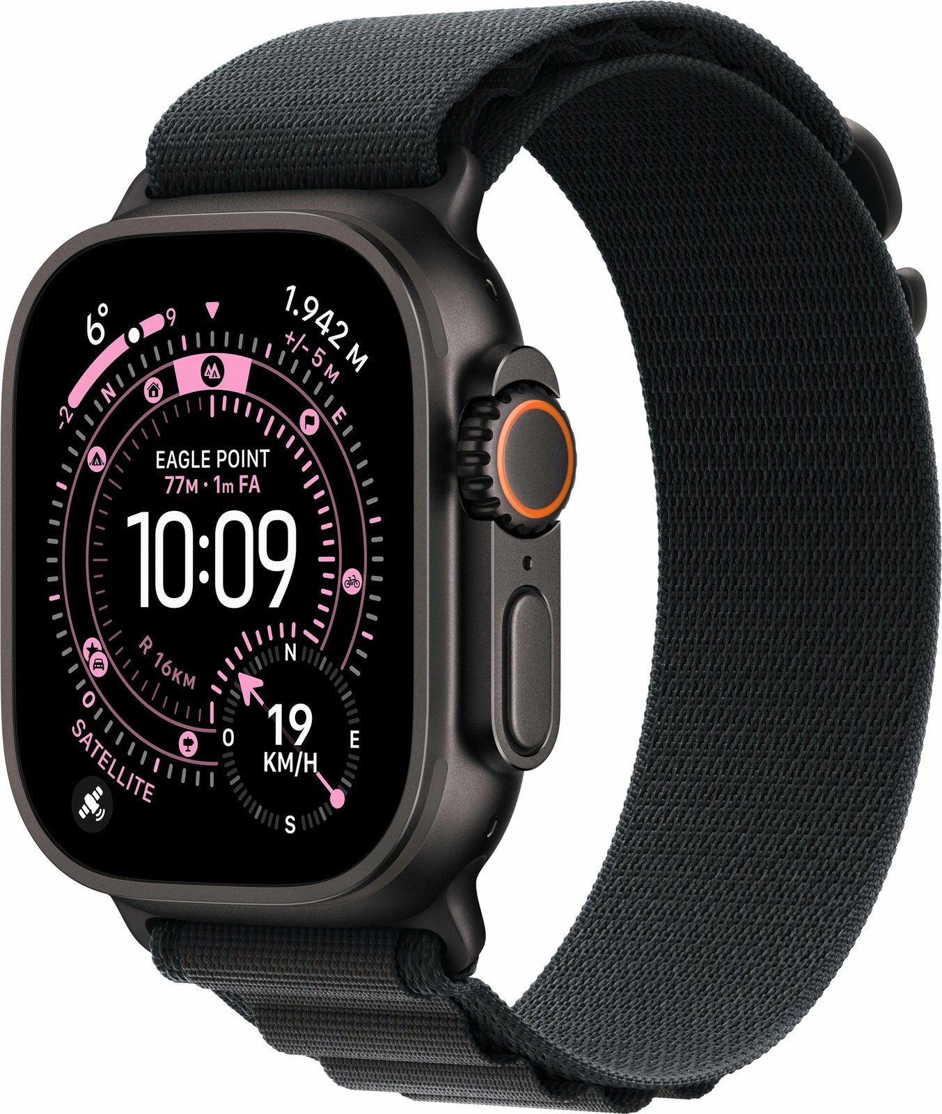 Smartwatch Apple Watch Ultra 3 Titanium Cellular 49mm Alpine Loop e zezë Large