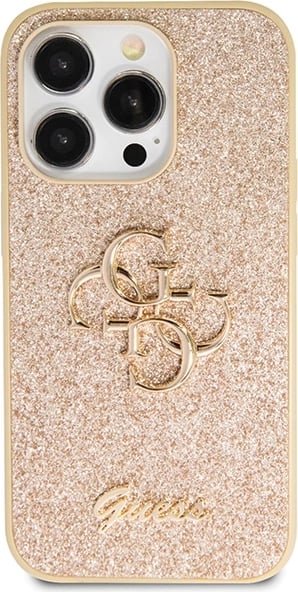Mbështjellës Guess Glitter Script Big 4G për iPhone 14 Pro, Ari Mbështjellës Guess Glitter Script Big 4G për iPhone 14 Pro, Ari
