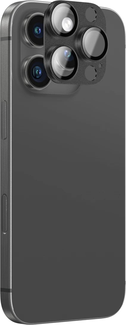 Mbrojtës lente kamere AmazingThing për iPhone 16 Pro / 16 Pro Max, aliazh aeronautik, xham i temperuar, Zi