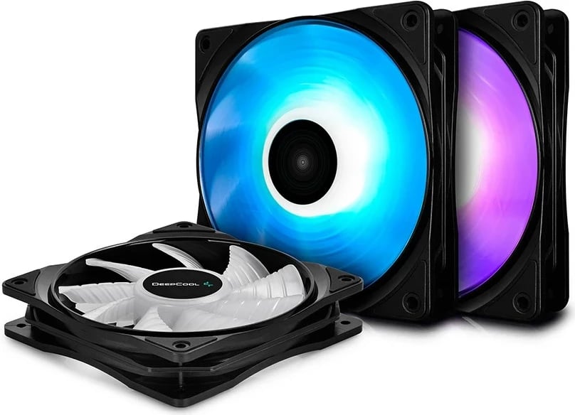 Ventilator kase DeepCool RF120-3in1, 12 cm, 3 copë, i zi, me ndriçim multi