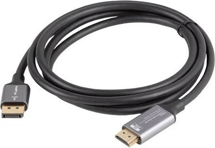 Kabllo Lanberg DisplayPort në HDMI, 1.8m, 4K, e zezë-argjendtë
