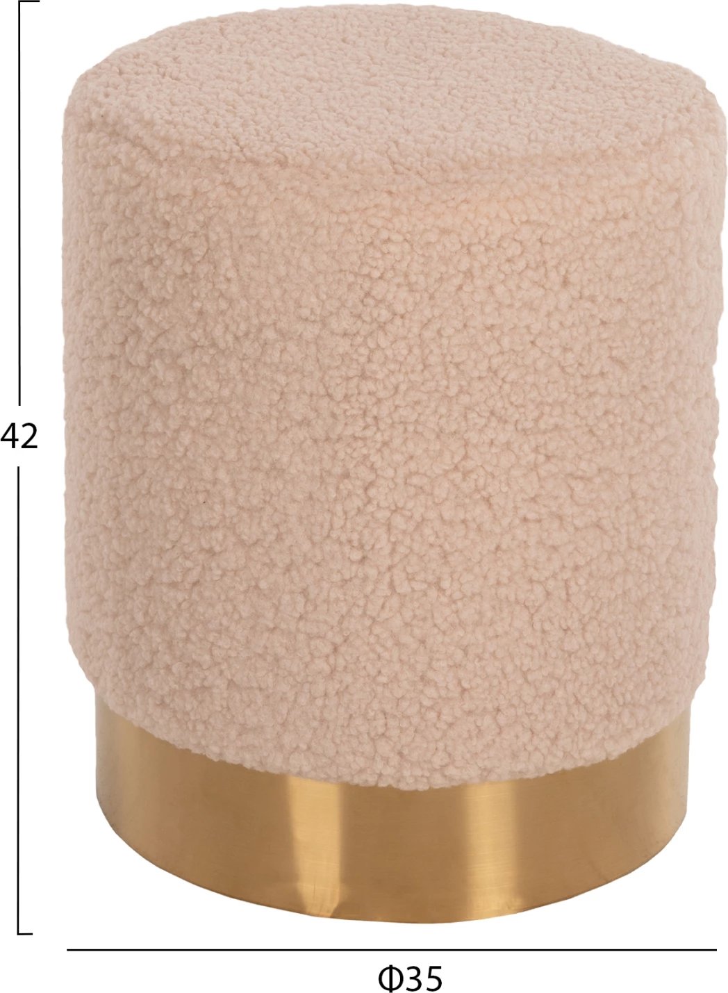 Karrige për bar LEVY FH8408.20, pëlhurë boucle, ngjyrë krem-ari, Φ35x42H cm