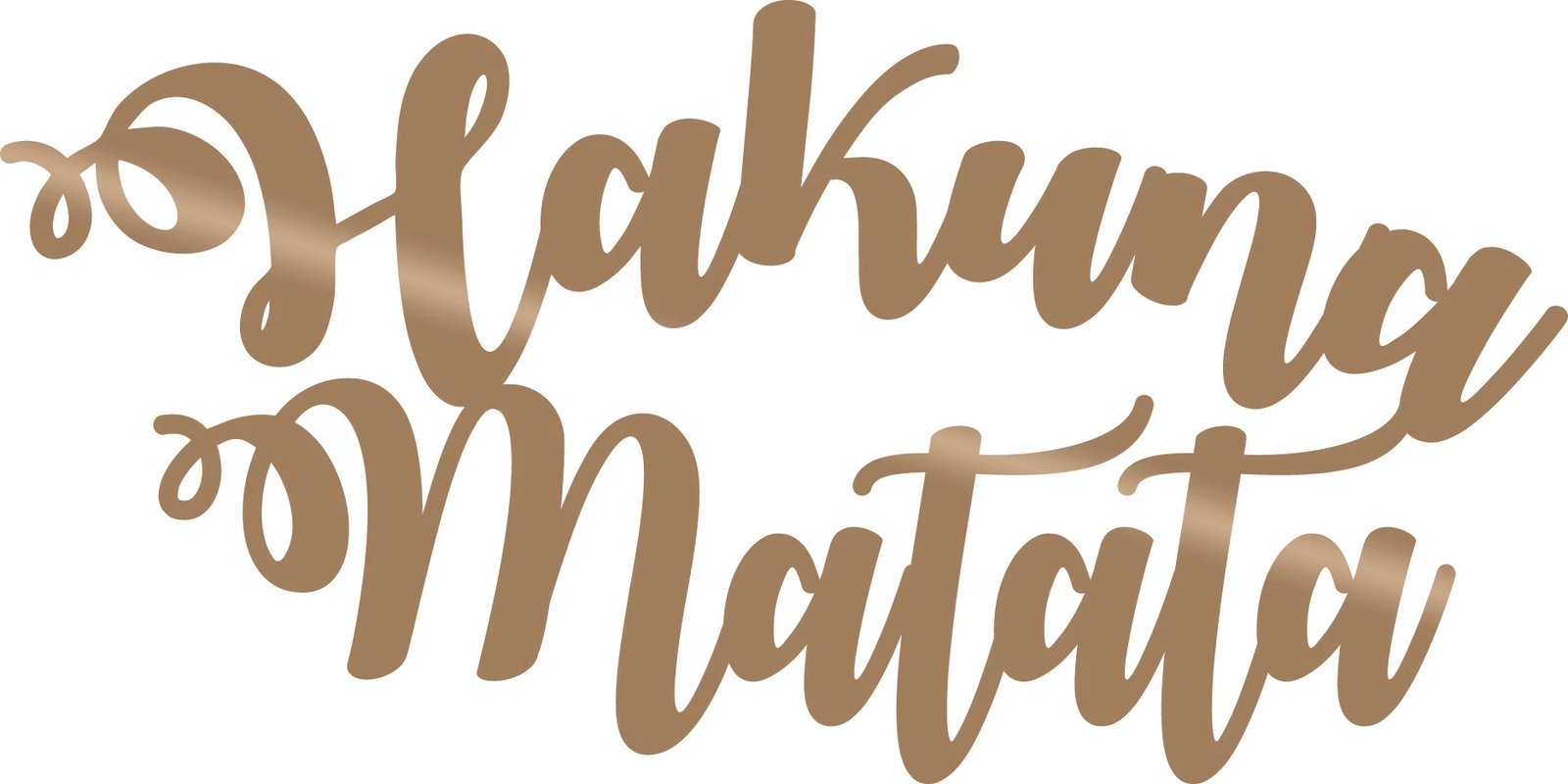 Aksesor dekorativ metalik për mur, Hakuna Matata, ngjyrë bakri