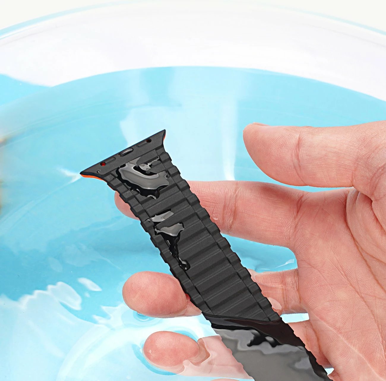 Rrip silikoni magnetik për Apple Watch Dux Ducis Armor, 38/40/41mm, zi-portokalli