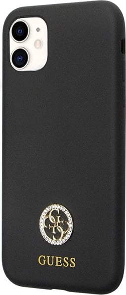 Mbështjellës Guess GUHCN614DGPK për iPhone 11/XR, silikon, i zi