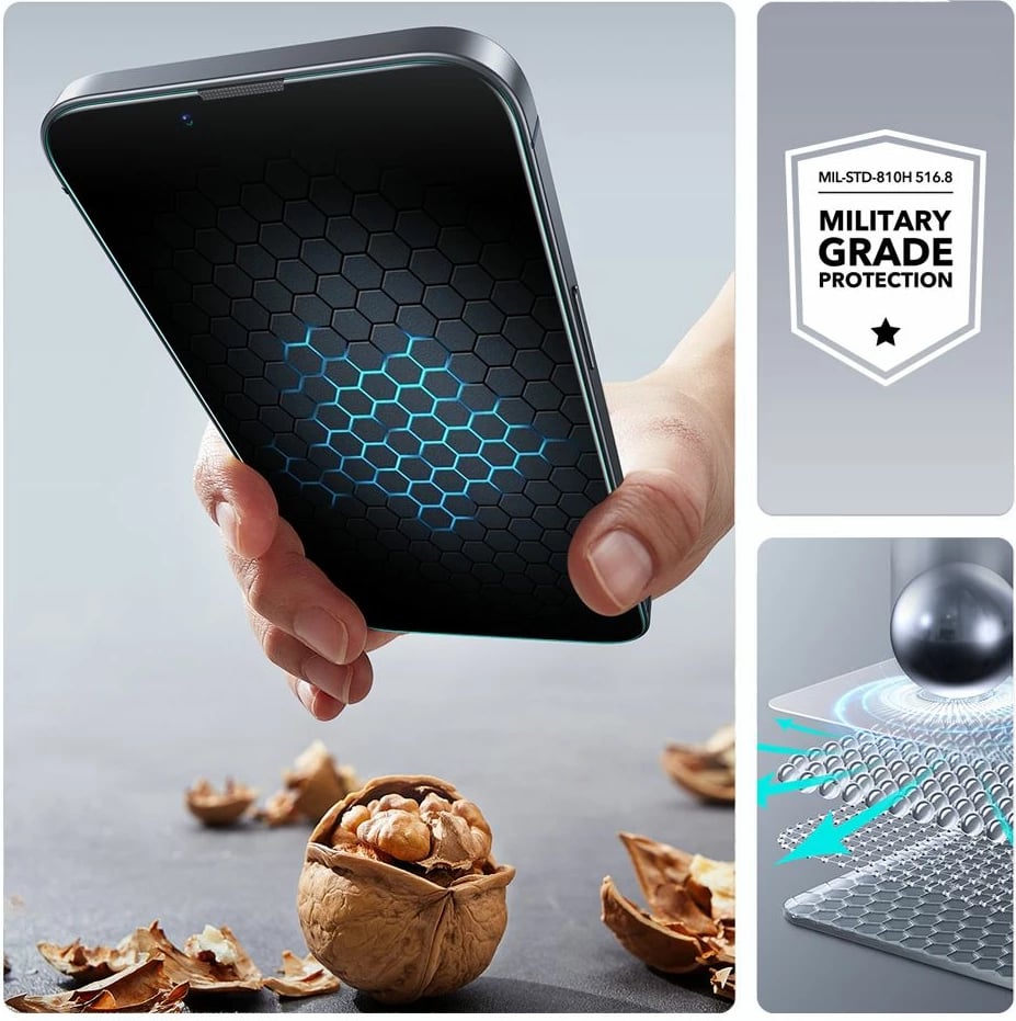 Xham mbrojtës ESR UltraFit, për iPhone 13 / 13 Pro / 14 / 16e, 2 copë