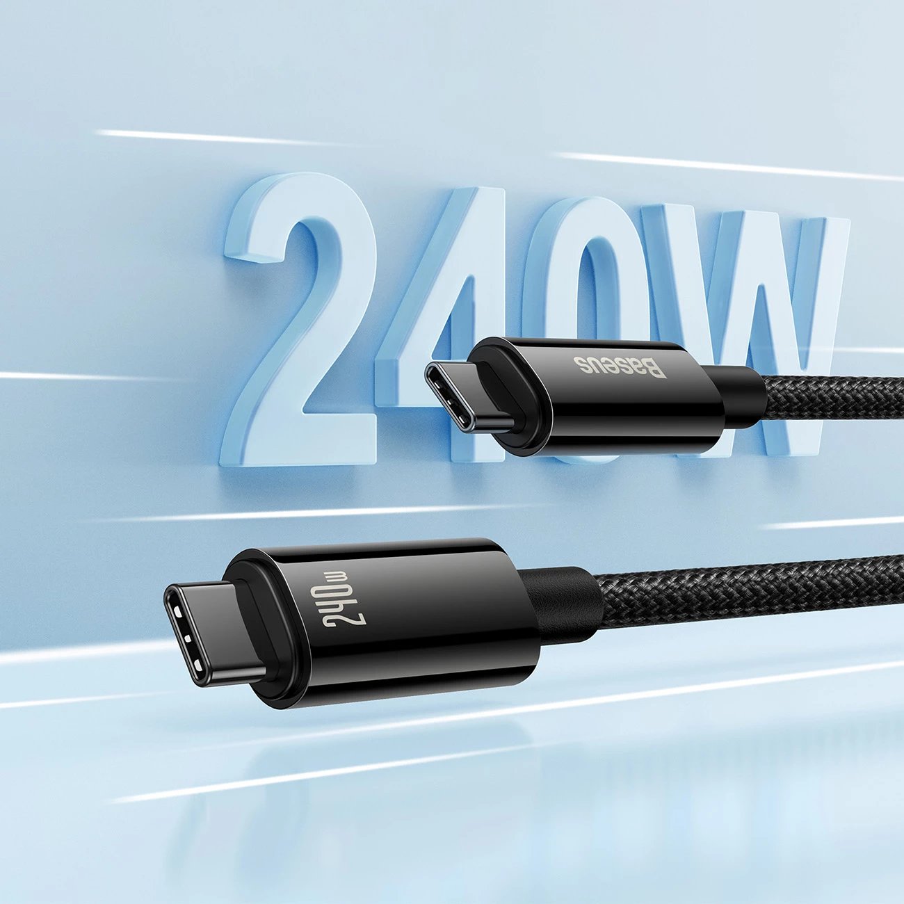 Kabllo USB-C në USB-C Baseus CAWJ040101, 2m, 240W, e zezë