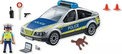 Set lodrash Playmobil Action Heroes 71729, veturë policie me drita dhe zë, 24 pjesë