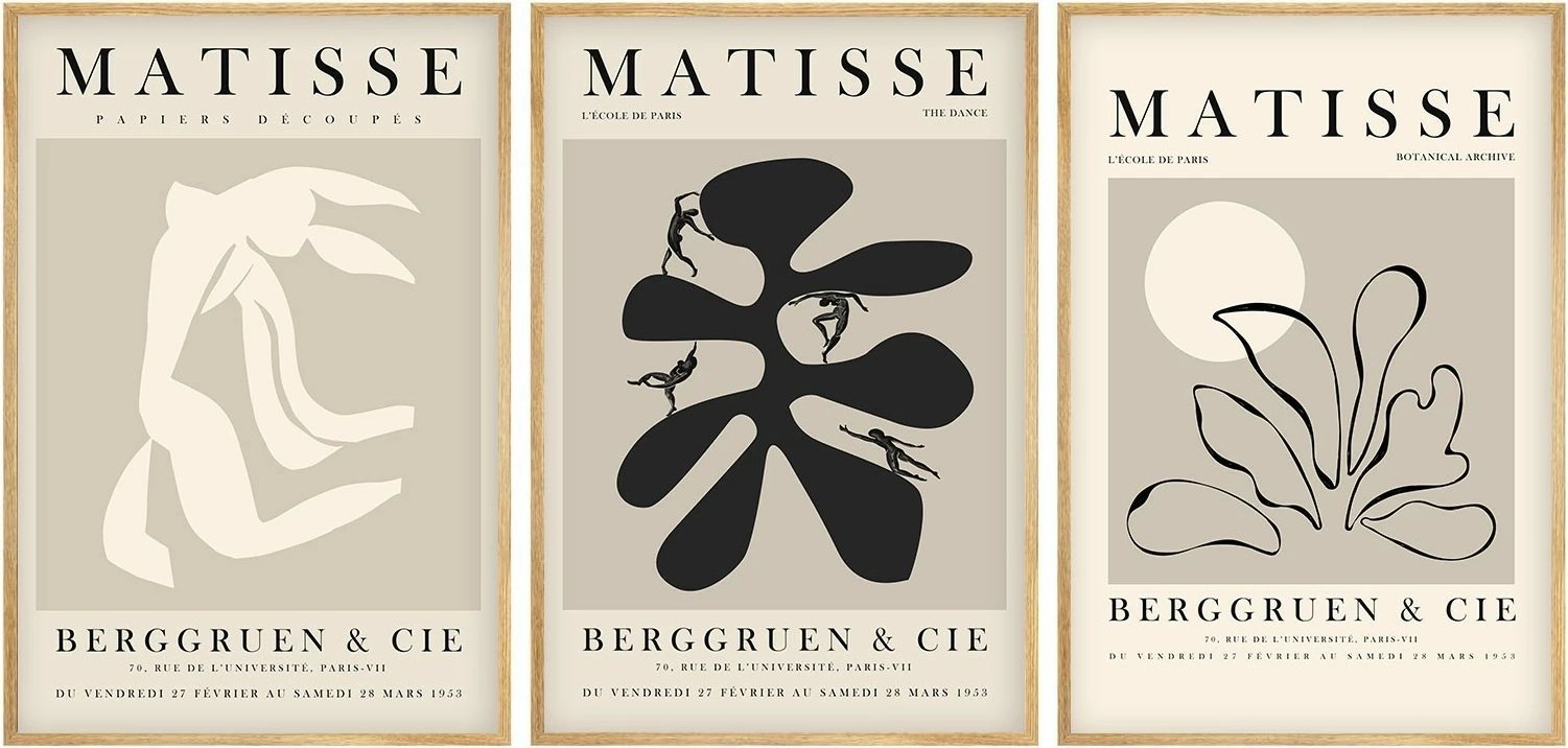 Pikturë dekorative me kornizë, MDF, 3 copë, Wallity, Huhu252, 50x35cm