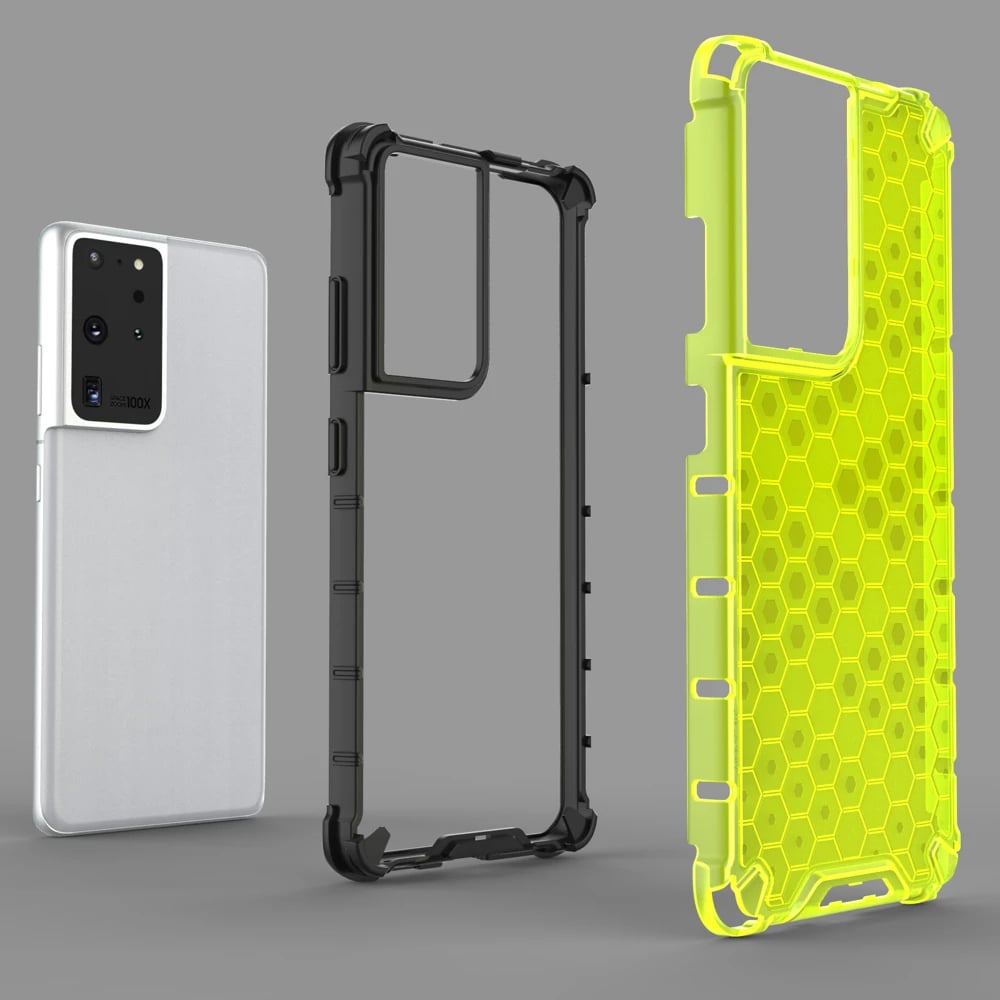Mbështjellës Hurtel Honeycomb për Samsung Galaxy S22 Ultra, transparent