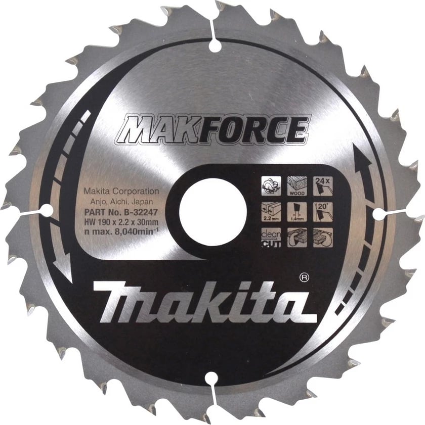 Disk prerës Makita B-32247, 19 cm, 24 dhëmbë, 2.2 mm
