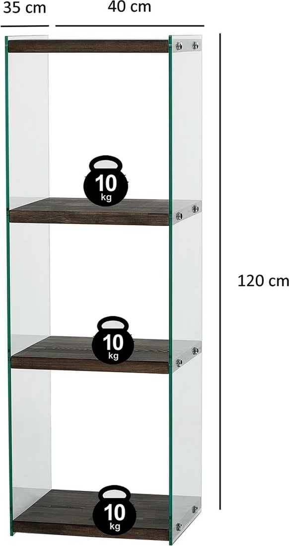 Raft librash Hanah Home, Aqua 3, ngjyrë antracit