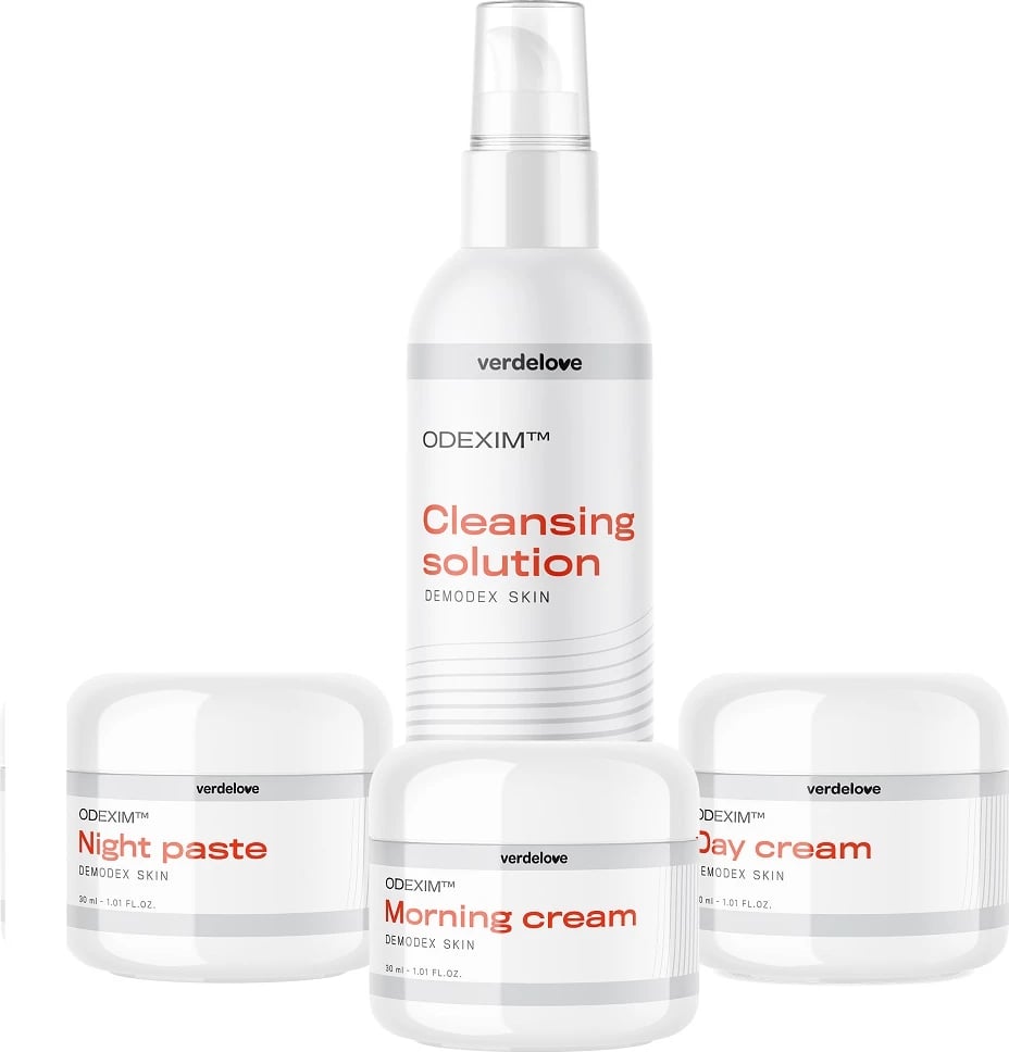 Set për kujdes të lëkurës Odexim për rozace, 150ml + 30ml + 30ml + 30ml
