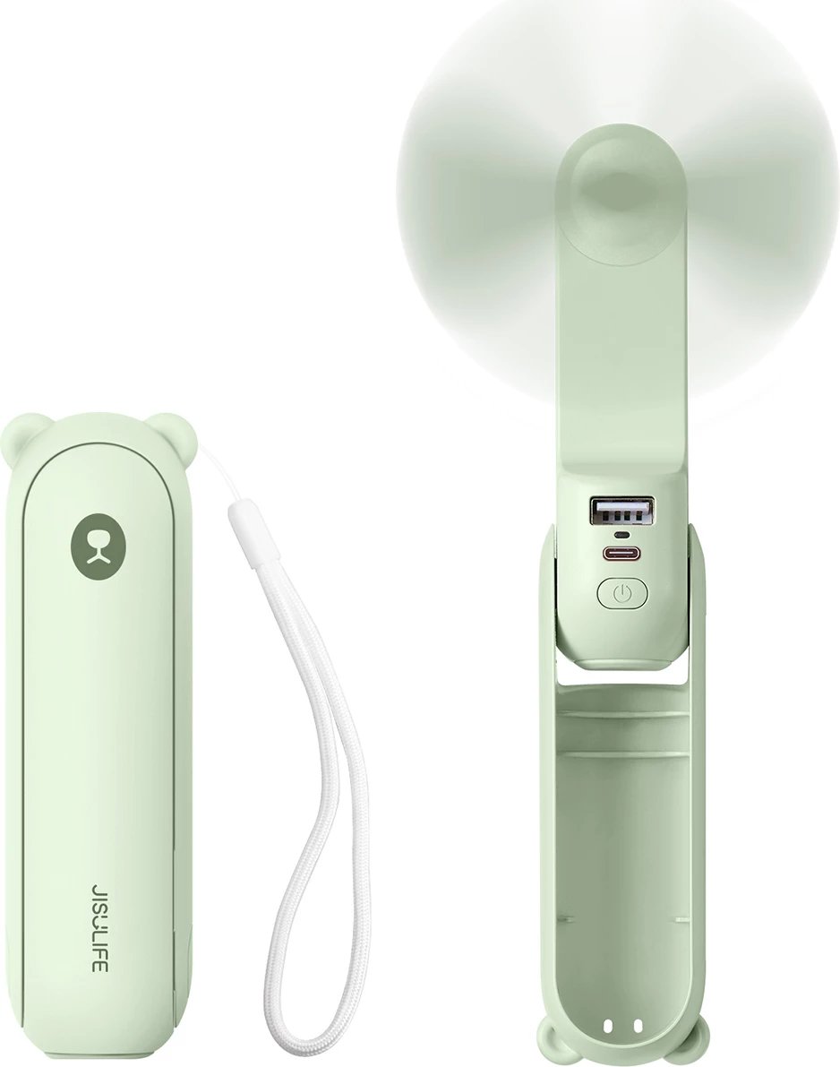 Ventilator dore Jisulife Handheld Fan Life8, 2000 mAh, USB, Jeshil