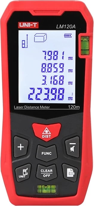 Matës distance me lazer UNI-T LM120A 120 m LCD 2.0'' memorie 99 grupe nivele të integruara