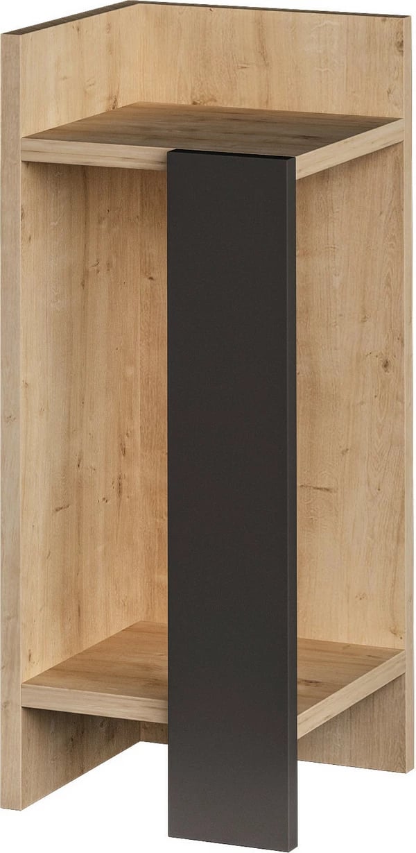 Komodinë anësore Elos, majtas, ngjyrë lis dhe antracit, Skye Decor