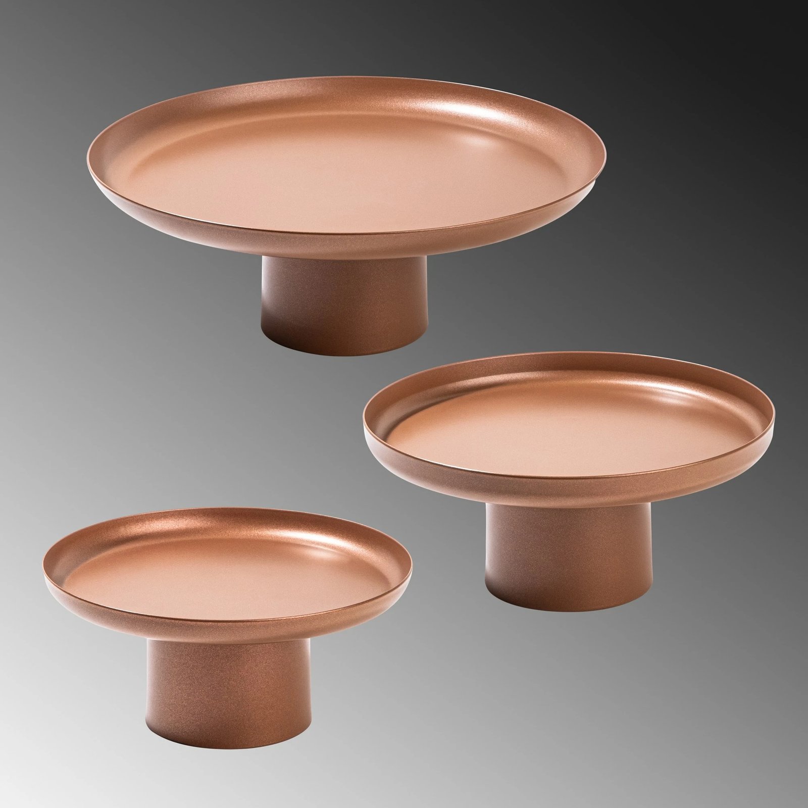 Set aksesorë dekorativ metalik Nısıros-A, 3 copë, bakër