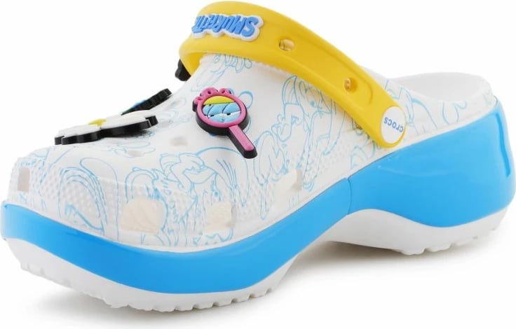 Këpucë Crocs për femra, të bardha/kaltër