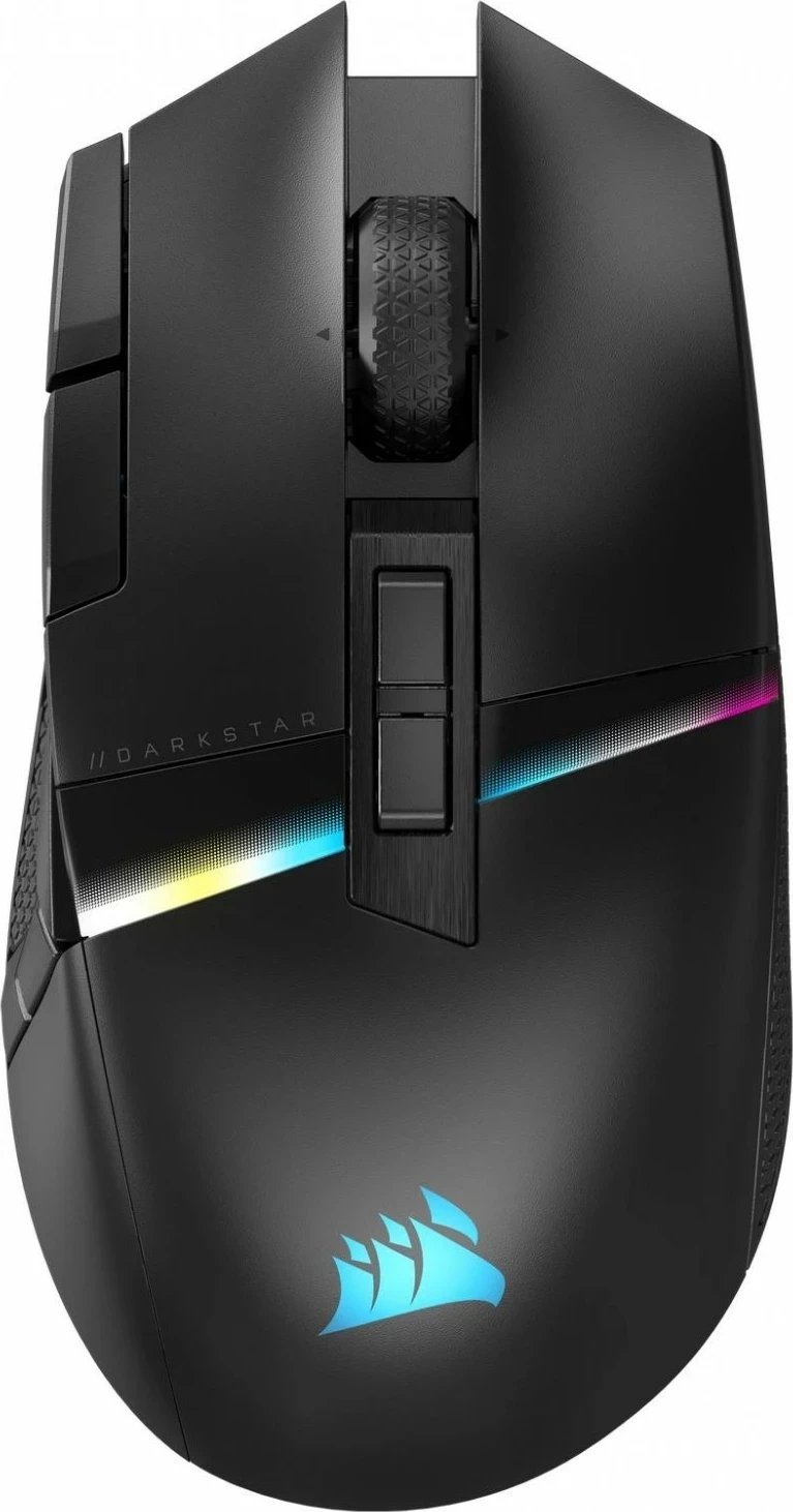 Maus Corsair Darkstar, RGB, pa kabllo, i zi