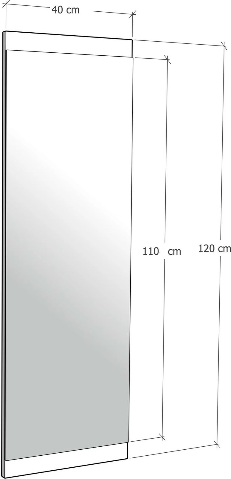 Pasqyrë dekorative Hanah Home, ngjyrë e bardhë, 40x120 cm