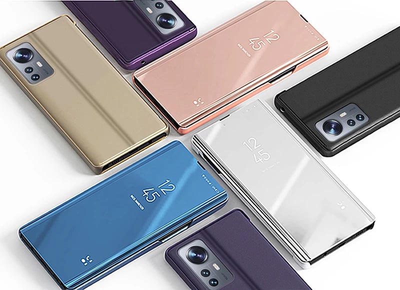 Mbështjellës Hurtel Clear View Case për Xiaomi 12 Lite, me kapak, e zezë