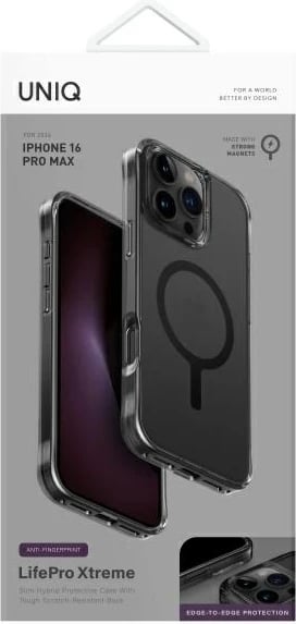 Mbështjellës UNIQ LifePro Xtreme Magclick për iPhone 16 Pro Max, Gri