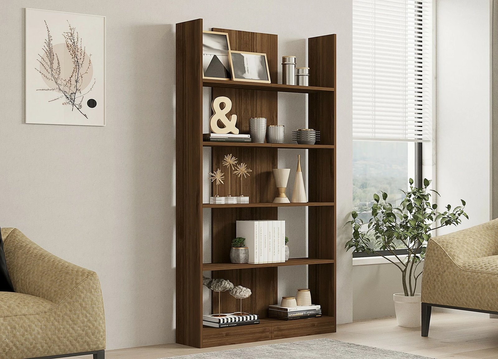 Raft librash Hanah Home, Ikiz, ngjyrë arre