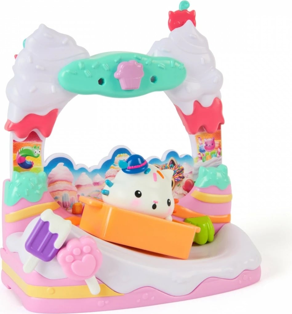 Set lojërash, Gabby's Dollhouse Spin Master, 6074162 Cakey Cat Sweet Treat Balcony, për shtëpinë e kukullave, pa bateri, set