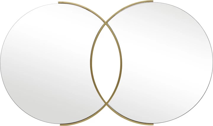 Pasqyrë dyshe Miryata, metal ngjyrë ari, 105x3x60cm