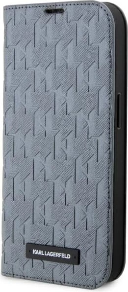 Mbështjellës Karl Lagerfeld KLBKP14LSAKLHPG për iPhone 14 Pro 6.1", Saffiano Monogram, argjendtë