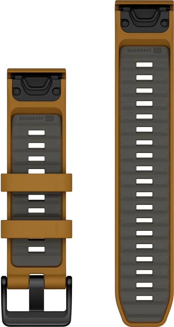 Bandë silikon për smartwatch Garmin, QuickFit 22mm, kafe/gri