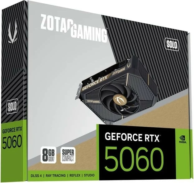 Kartë grafike ZOTAC GeForce RTX 5060 SOLO ZT-B50600G-10L 8GB GDDR7 128-bit PCIe 5.0 x8 3x DisplayPort/HDMI