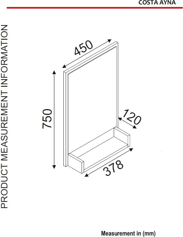 Pasqyrë dekorative, dru i presuar, ngjyrë e zezë, Costa, Hanah Home