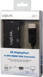 Adapter DisplayPort LogiLink CV0109, HDMI + VGA + DVI, 0.15m, i zi