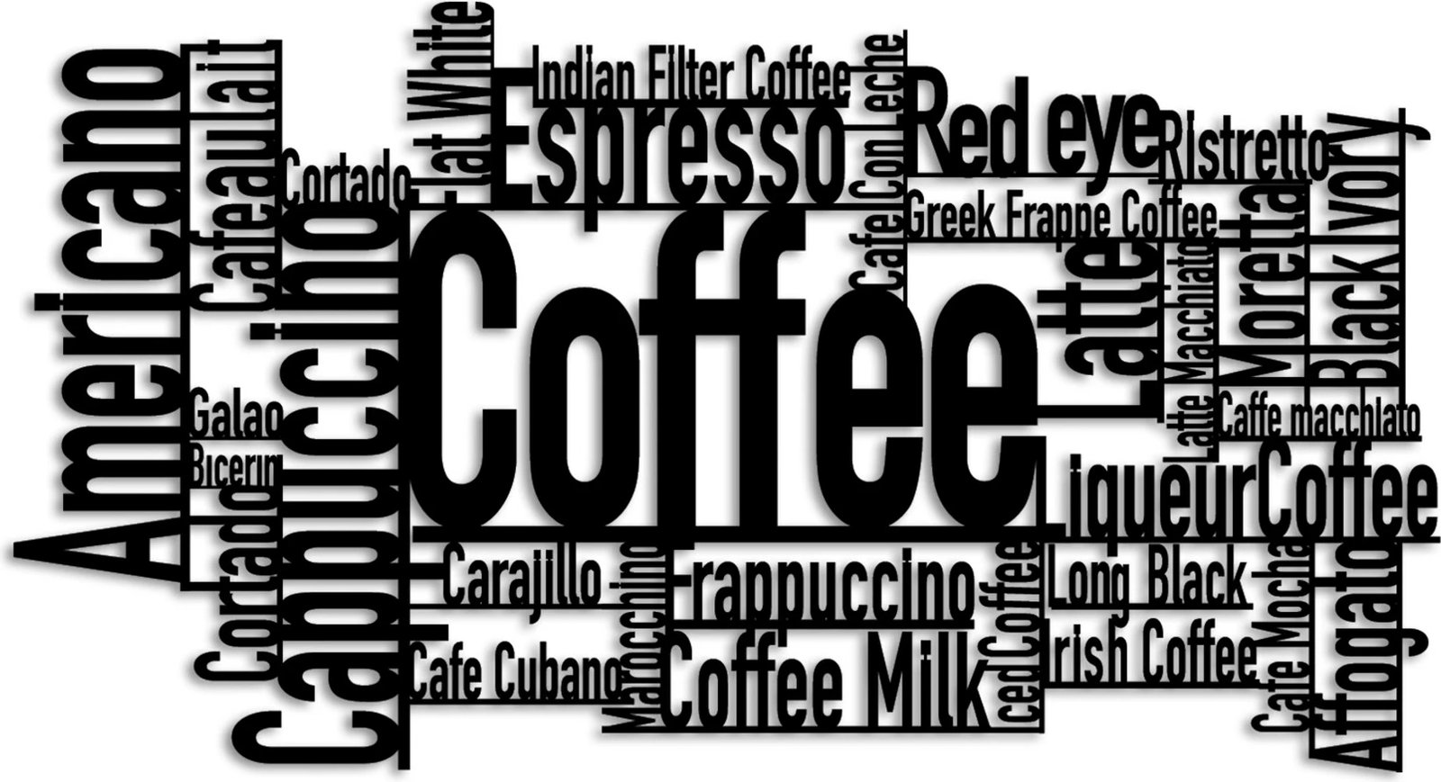 Aksesor dekorativ metalik për mur, Wallity, Coffee Or What?