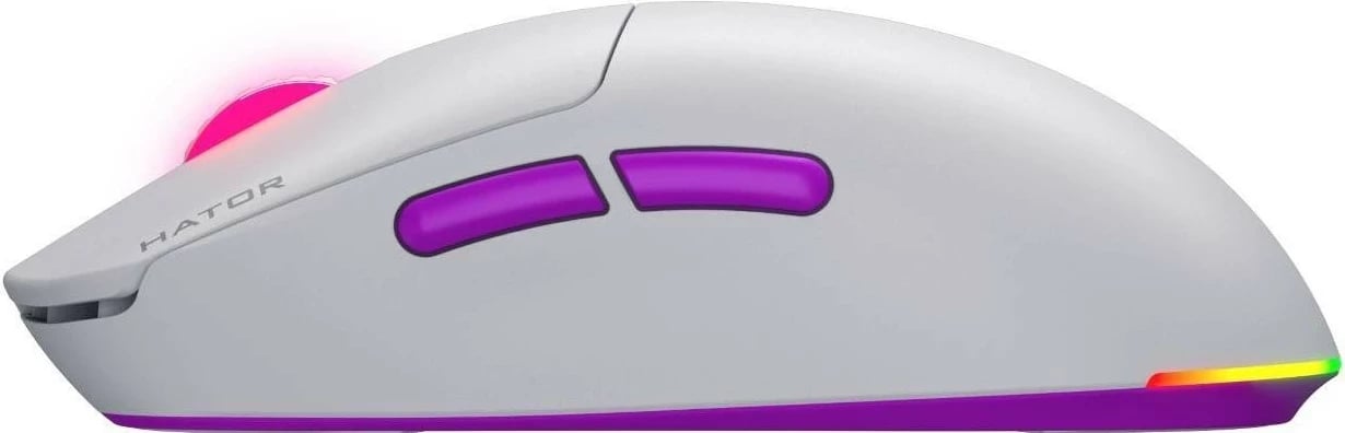Maus gaming Hator Quasar 3 Ultra 8K, RGB, pa kabllo, i bardhë