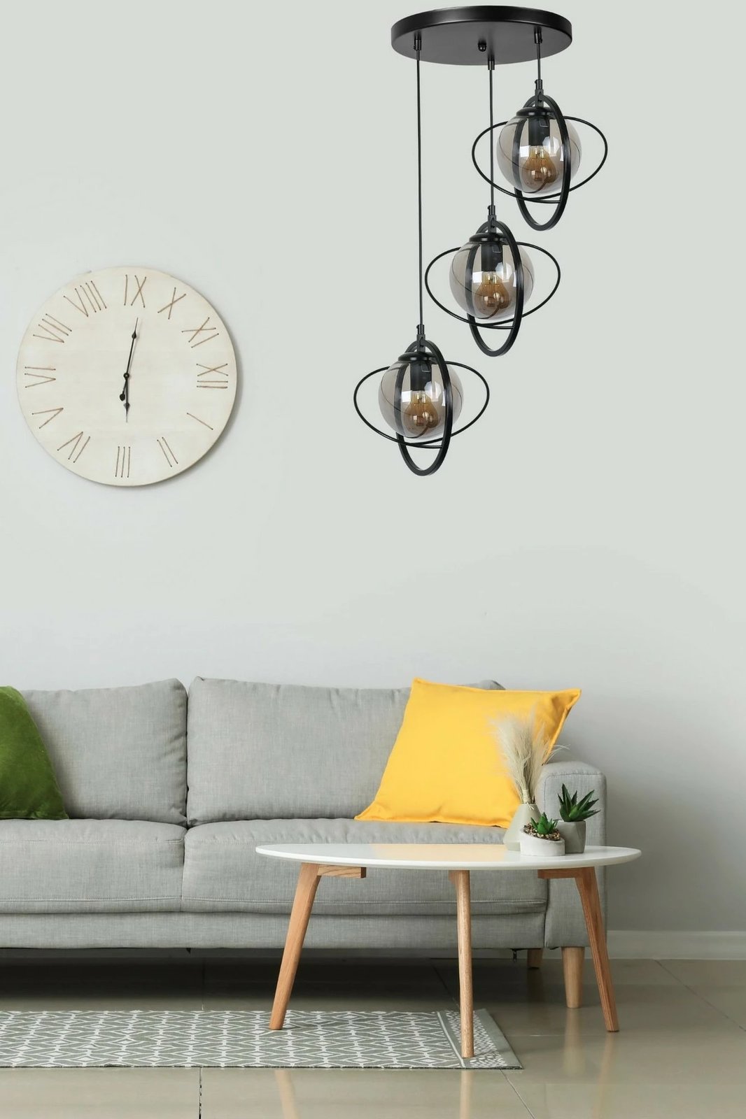 Llambë tavani Opviq, 8774-3, trup metalik, ngjyrë e zezë dhe fume